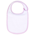 Pink Gingham Trim Baby Bib