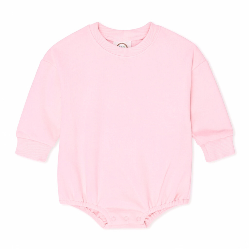 Pink Sweatshirt Bubble Romper