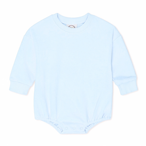 Blue Sweatshirt Bubble Romper