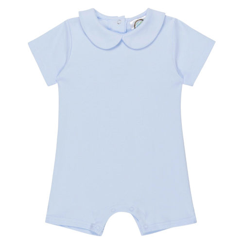 Blue Short Sleeved Peter Pan Romper